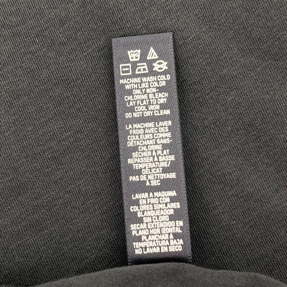 Skims Long Sleeve Scoop Neck Tee Size M Black Washed Onyx Cotton Stretch - Picture 8 of 8